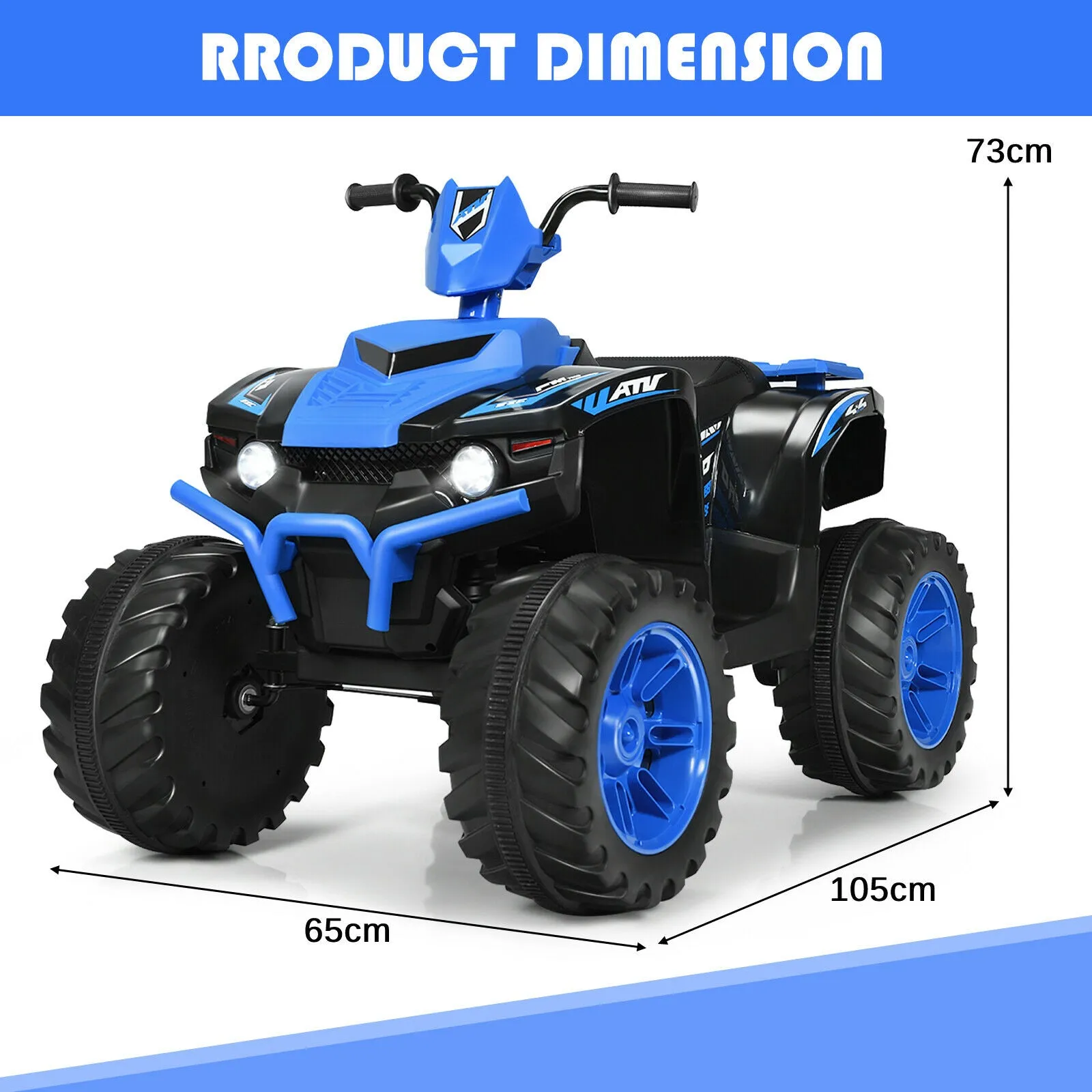 12v Electric Kids Ride On ATV / Quad Bike-Blue