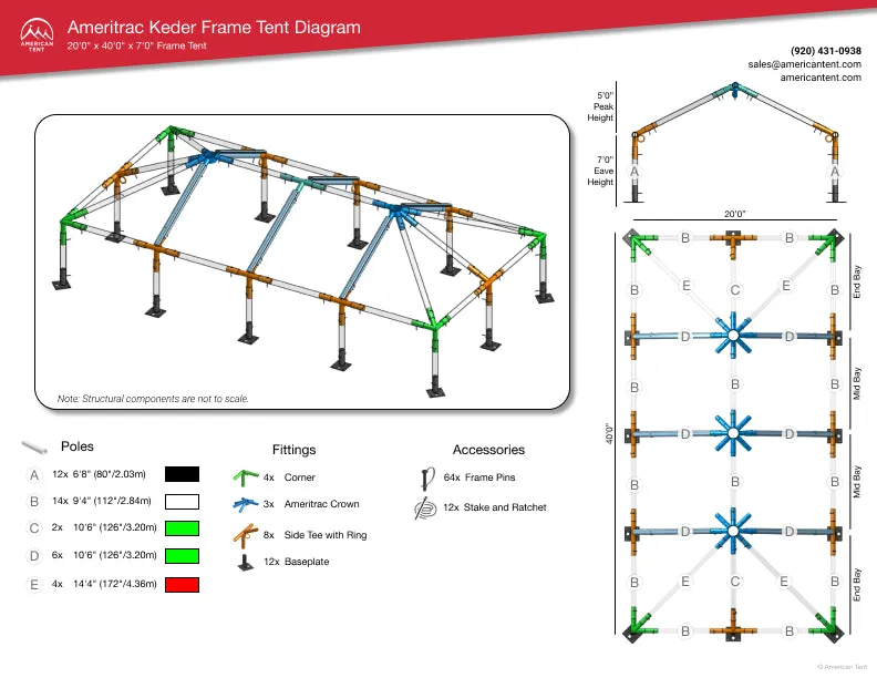 20x40 Ameritrac Keder Tent