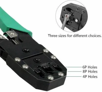 3-in-1 Modular Crimping Tool, LAN with Cable Cutter