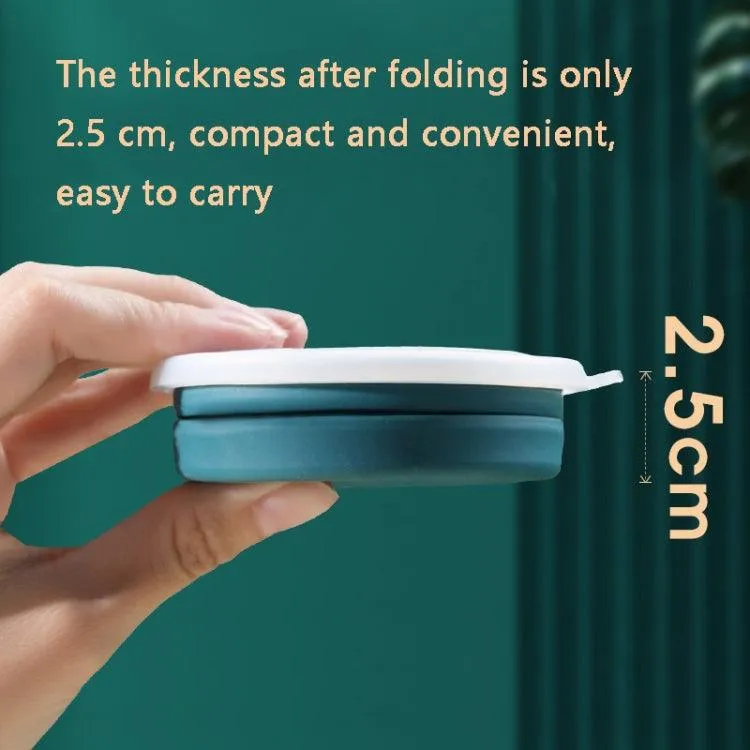 320ml Collapsible Silicone Water Cup with Stainless Steel Rim and Lid