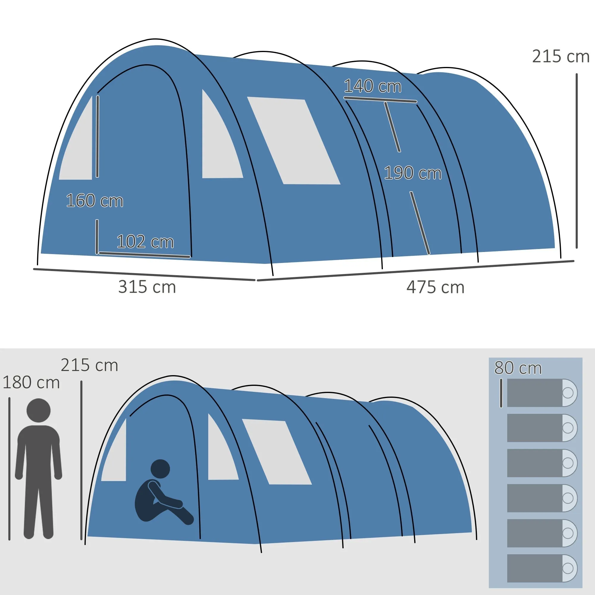 5-6 Man Tunnel Tent