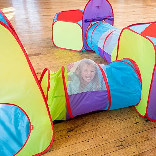 7 Piece Pop Up Tent with Bonus Play Balls - Play Tents with Tunnels and Ball Pit for Kids - Amazon Exclusive - Sunny Days Entertainment