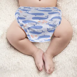 Baby Moo Dolphin Show Reusable Cloth Training Pants Diaper Panty - Grey