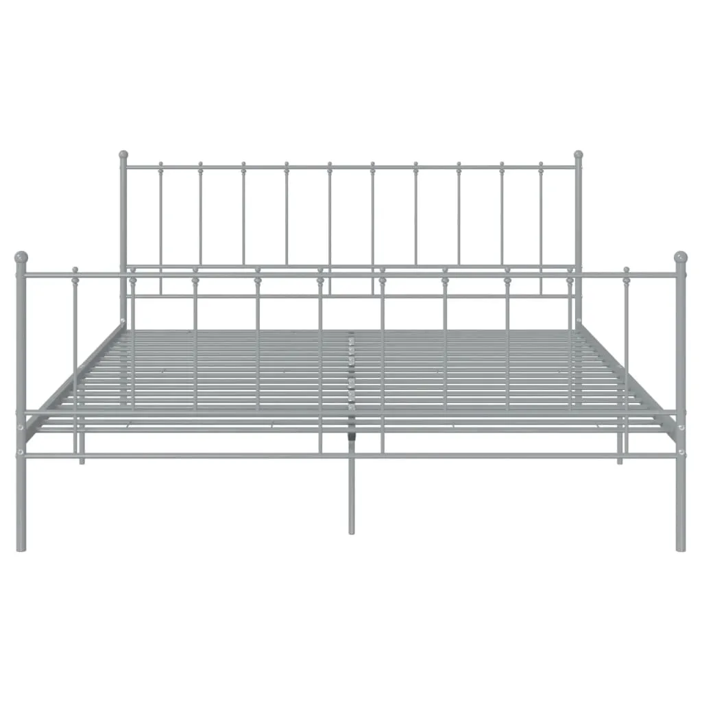 Bed Frame without Mattress Grey Metal 140x200 cm