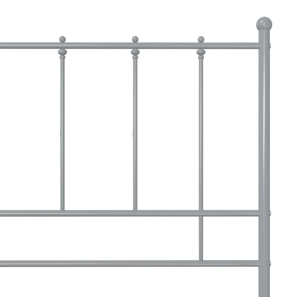 Bed Frame without Mattress Grey Metal 140x200 cm