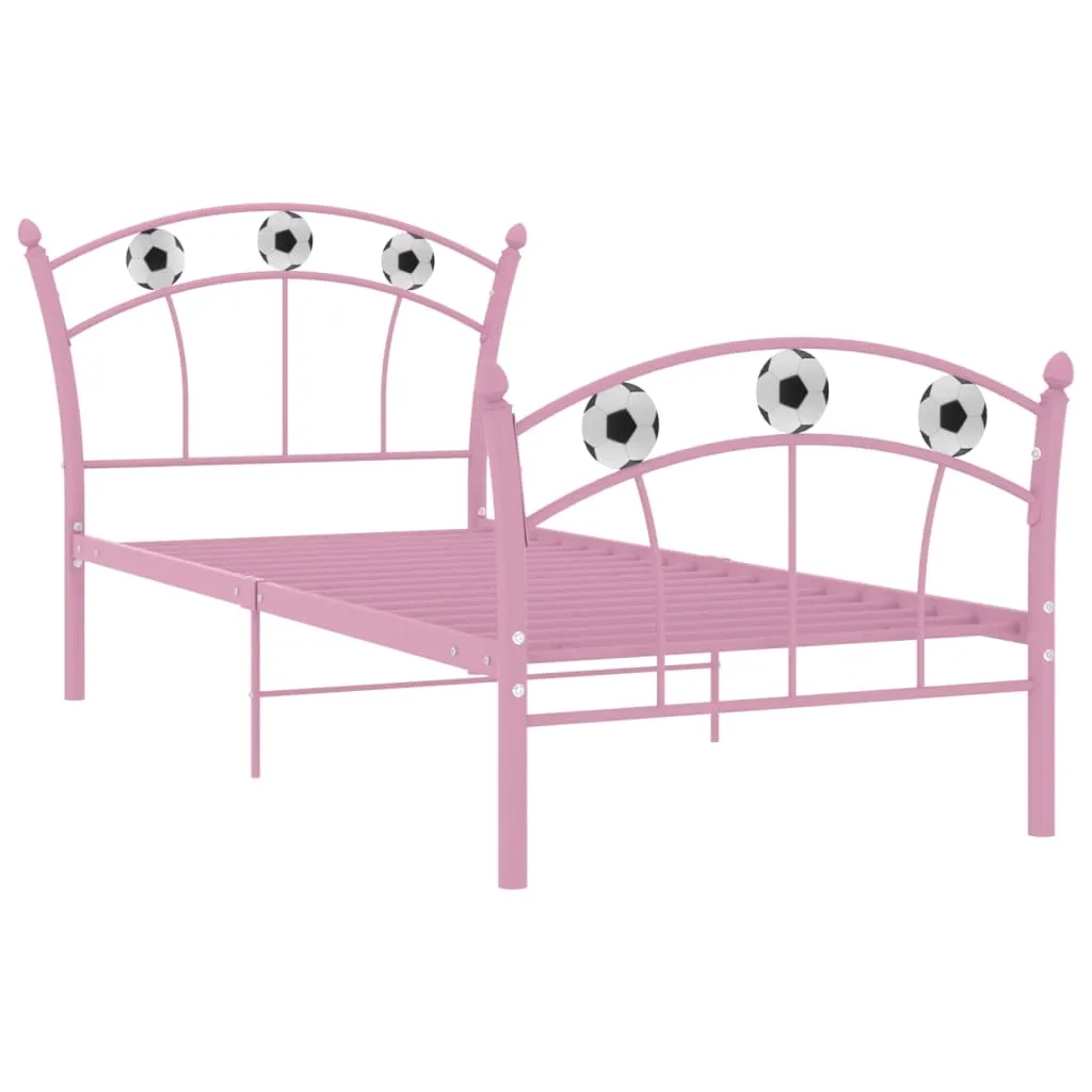 Bed Frame without Mattress Pink Metal 90x200 cm