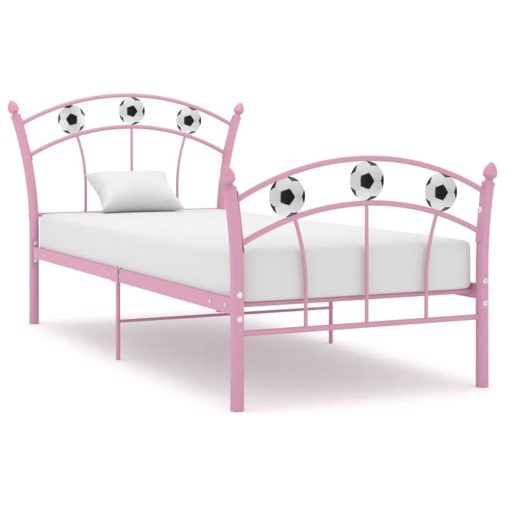 Bed Frame without Mattress Pink Metal 90x200 cm