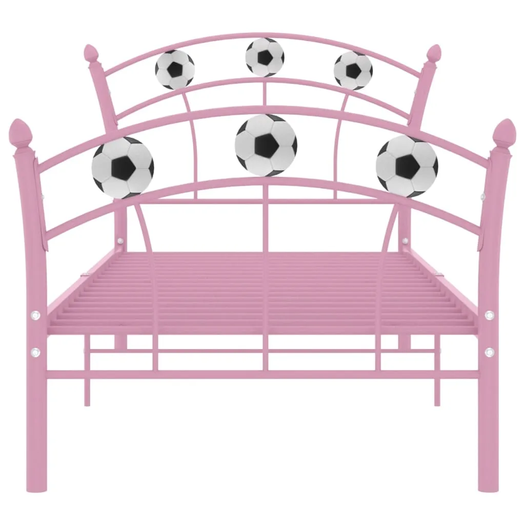 Bed Frame without Mattress Pink Metal 90x200 cm