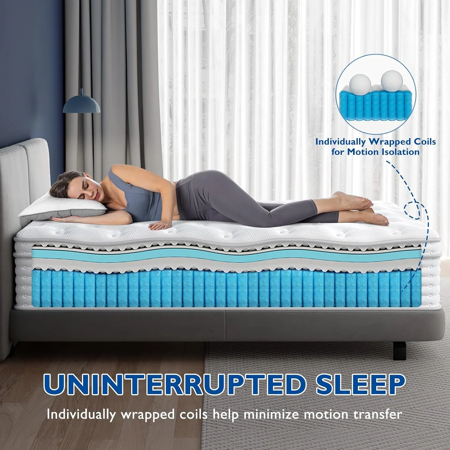 BedStory 12 - 14 Inch Hybrid Mattress | Memory Foam & Pocket Springs for Comfort & Motion Isolation - Queen & King Sizes