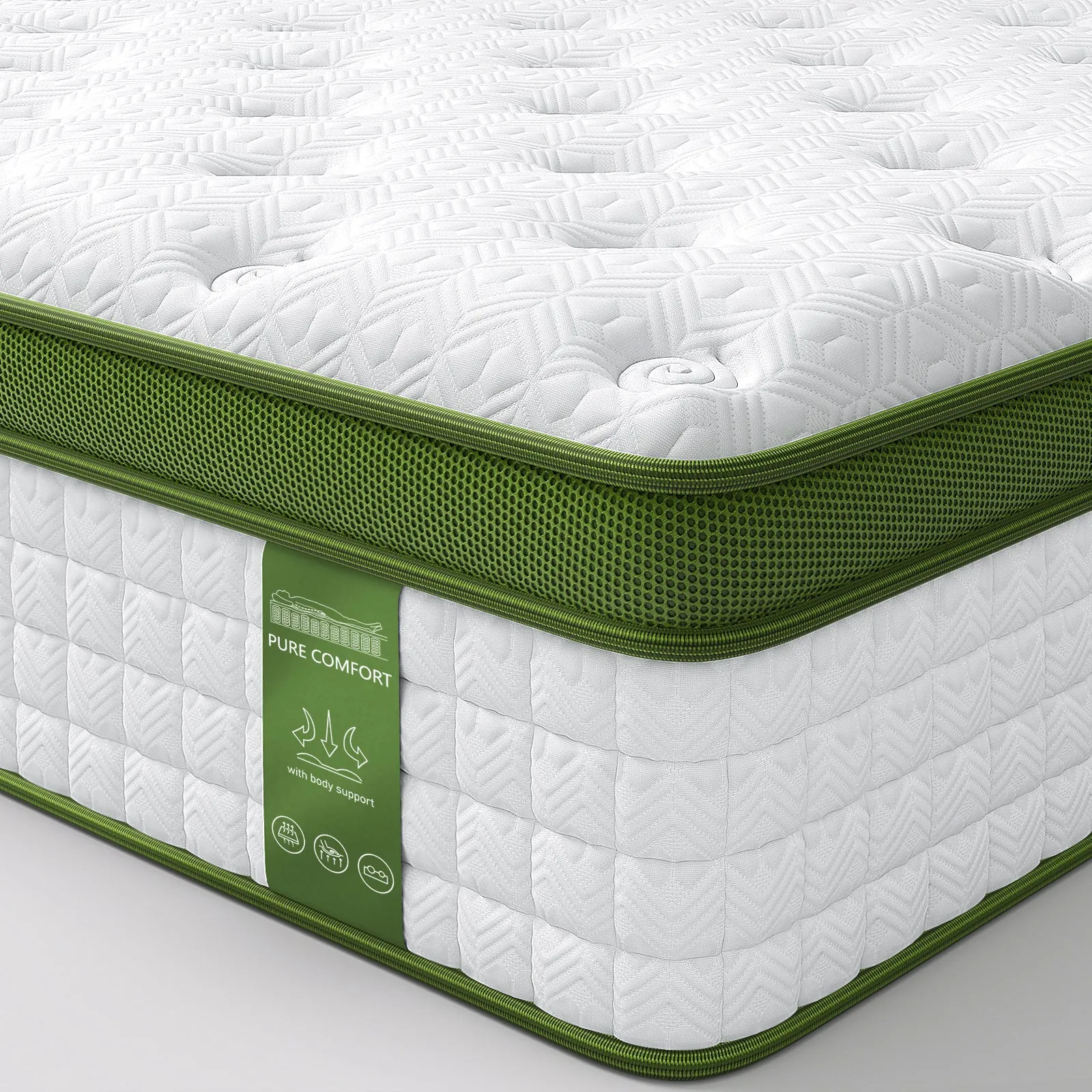 BedStory 12-14 Inch Medium Firm Hybrid Mattress | Gel Memory Foam & Pocket Springs for Optimal Support