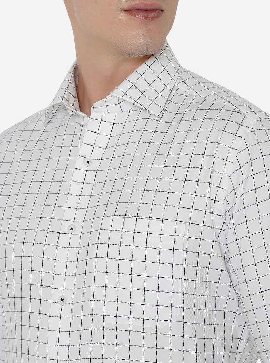 Black & White Checked Slim Fit Formal Shirt | Metal