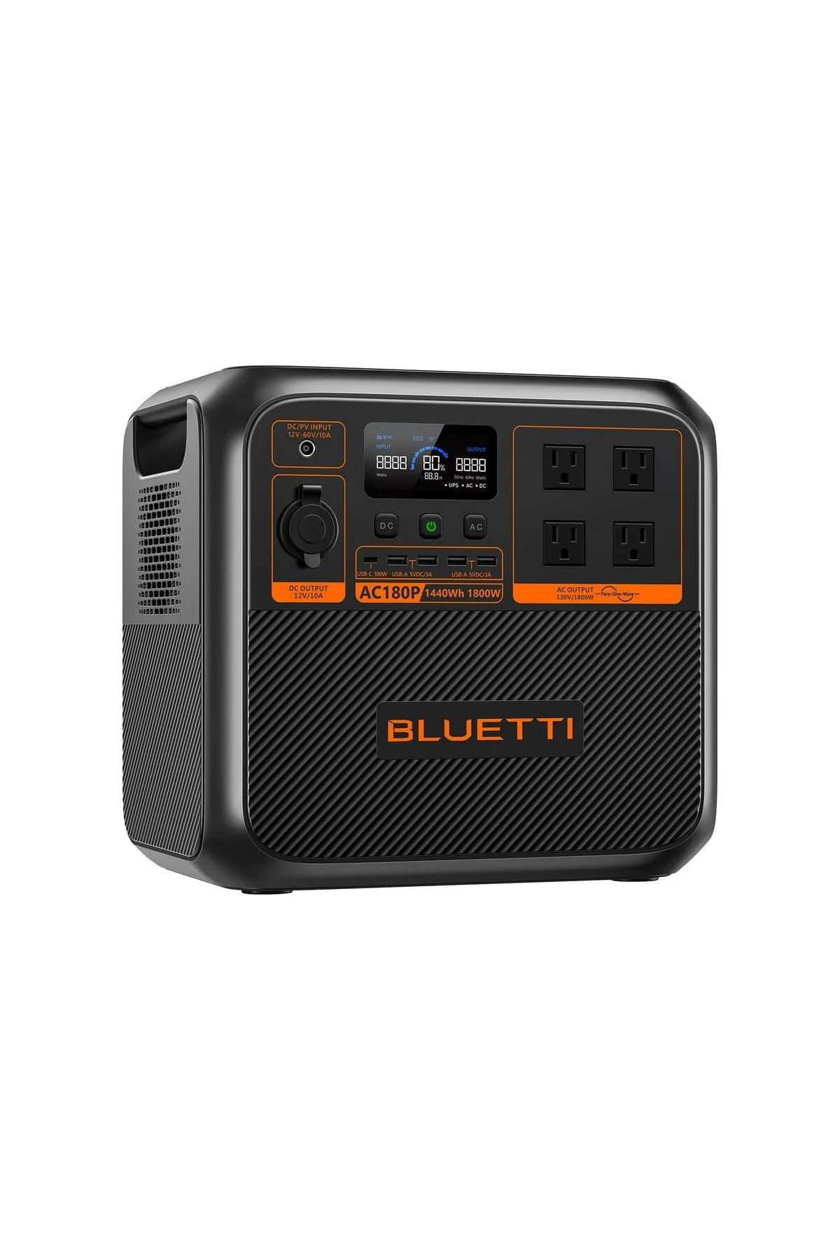 BLUETTI AC180P Solar Portable Power Station | 1,800W 1,152/1440Wh