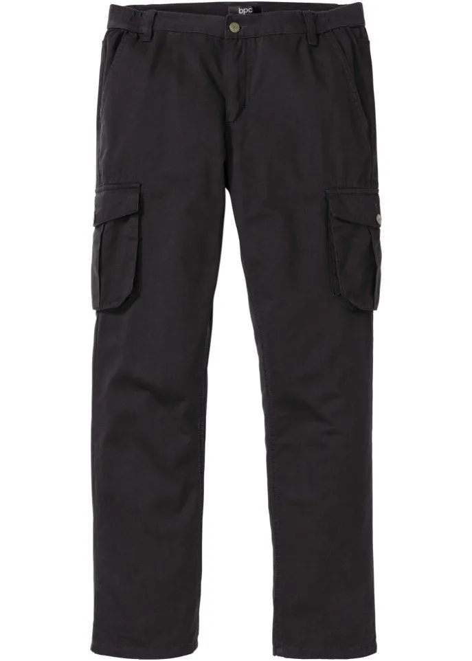 Bpc Bonprix Collection Regular Fit Comfortable Straight Fit Cargo Pants, Black