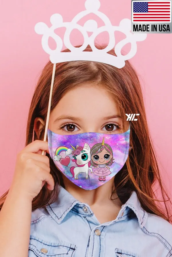 Children's face mask - Unicorn design washable mask