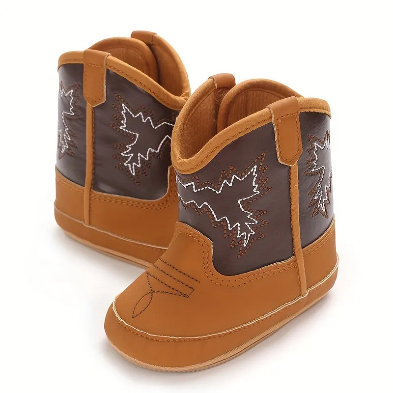 Comfortable Baby Boys Boots, Soft Warm Plus Fleece Indoor Walking Boots, All Seasons