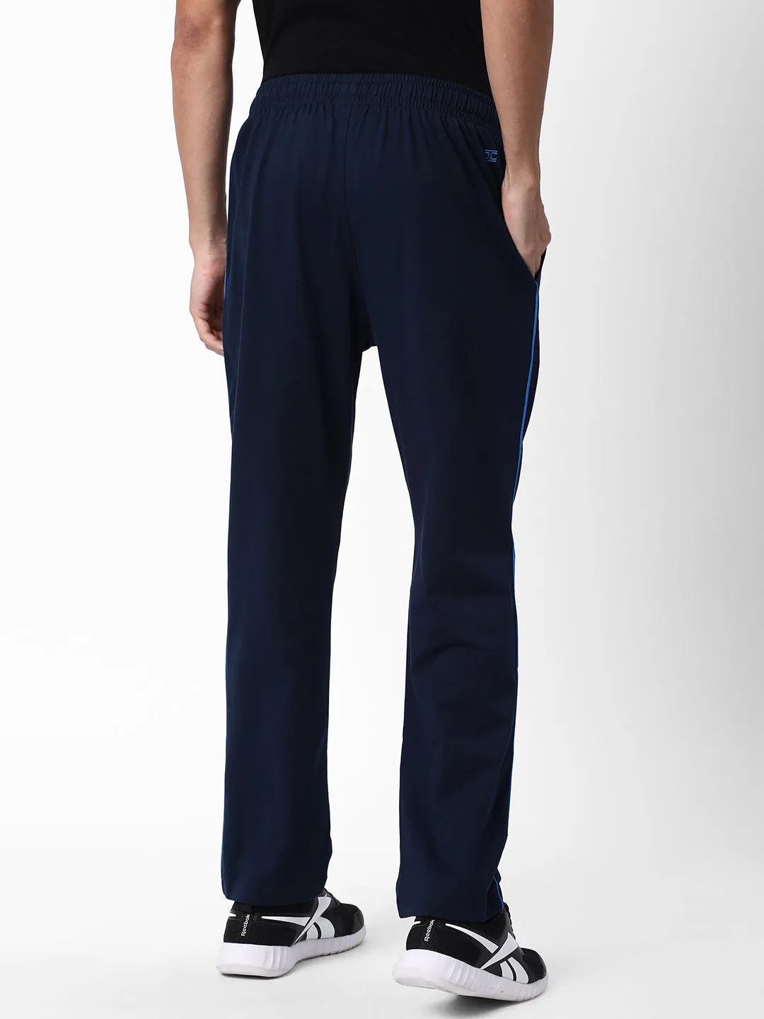 Cotstyle Men's Super Combed Cotton Regular-Fit Track Pants with Side Pocket, Colour Navy-Style no.TP1101