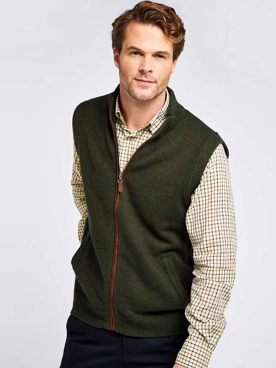 DUBARRY Upperwood Wool Blend Knit Gilet - Men's - Olive