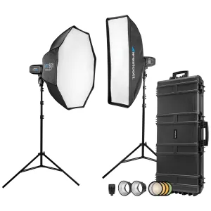 FJ400 Strobe 2-Light Location Hard Case Kit with FJ-X3 M Universal Wireless Trigger