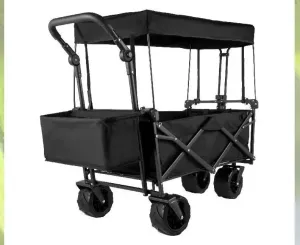 Folding Wagon Utility Carts With Removable Canopy & Wheels