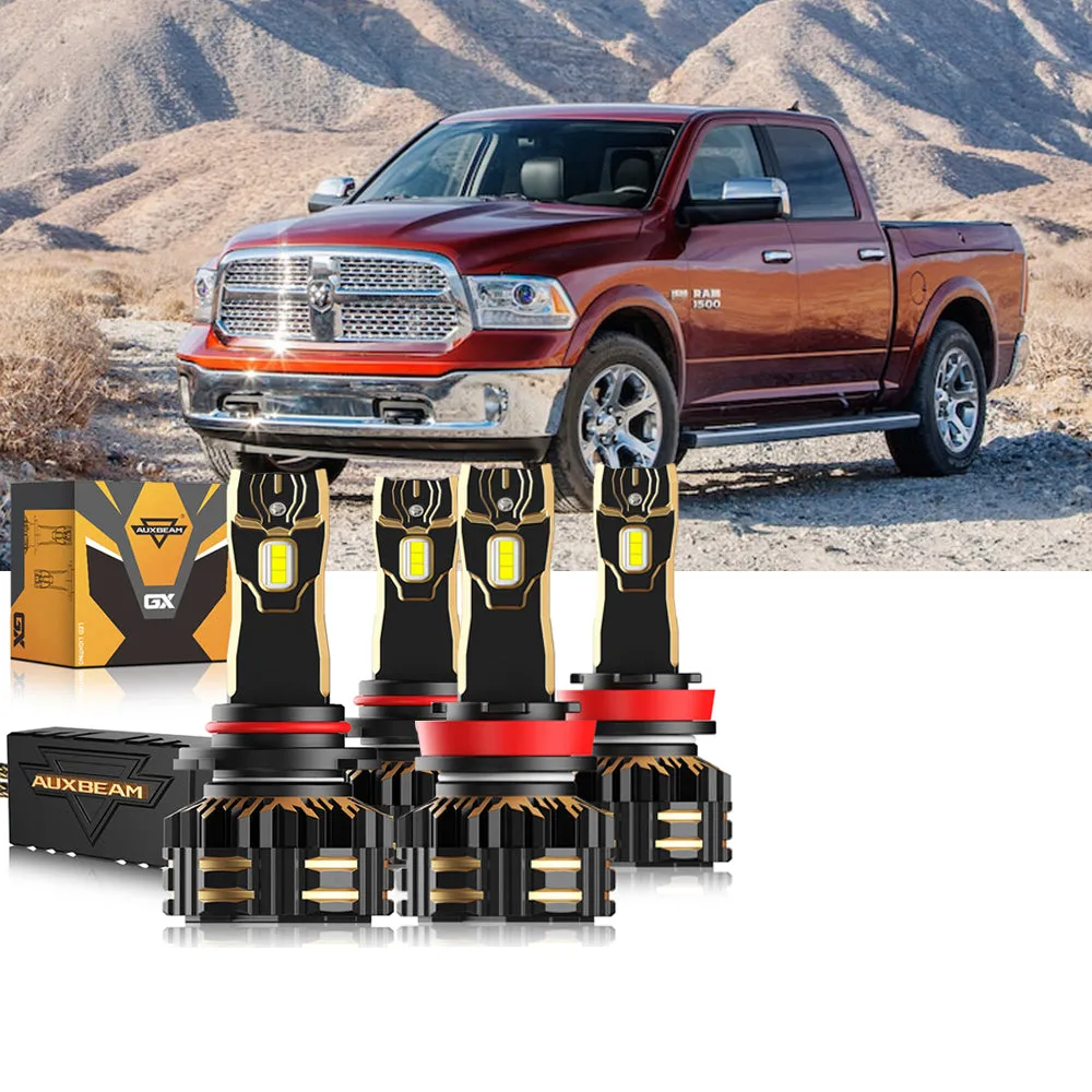 For 2013 Ram 1500 (Without Projector-Type Headlamps) 9005 H11 LED Headlight Bulbs Bundle