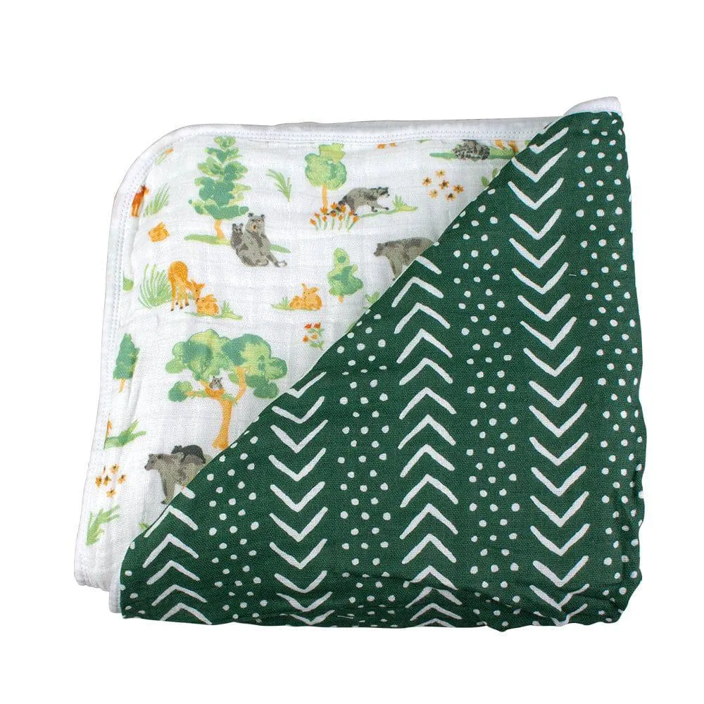 Forest Friends   Mudcloth Premium Cotton Snuggle Blanket