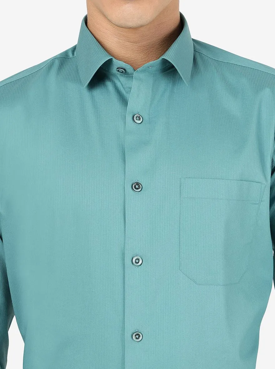 Green Striped Slim fit Party Wear Shirt | Greenfibre