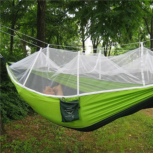 Hot Selling Portable Hammock Single-person Folded Into The Pouch Mosquito Net Hammock Hanging Bed For Travel Kits Camping Hiking