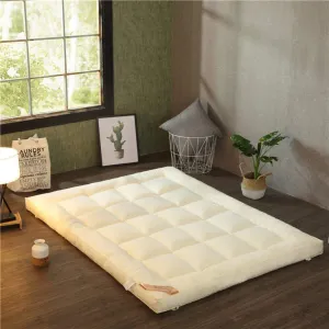 INDIAN DECOR 80555 Comfortable Mattress Collapsible | Roll Out Guest Bed | Travel | Folding | Ultrasoft Orthopedic | Yoga (Single | 190cm x 75cm, White)