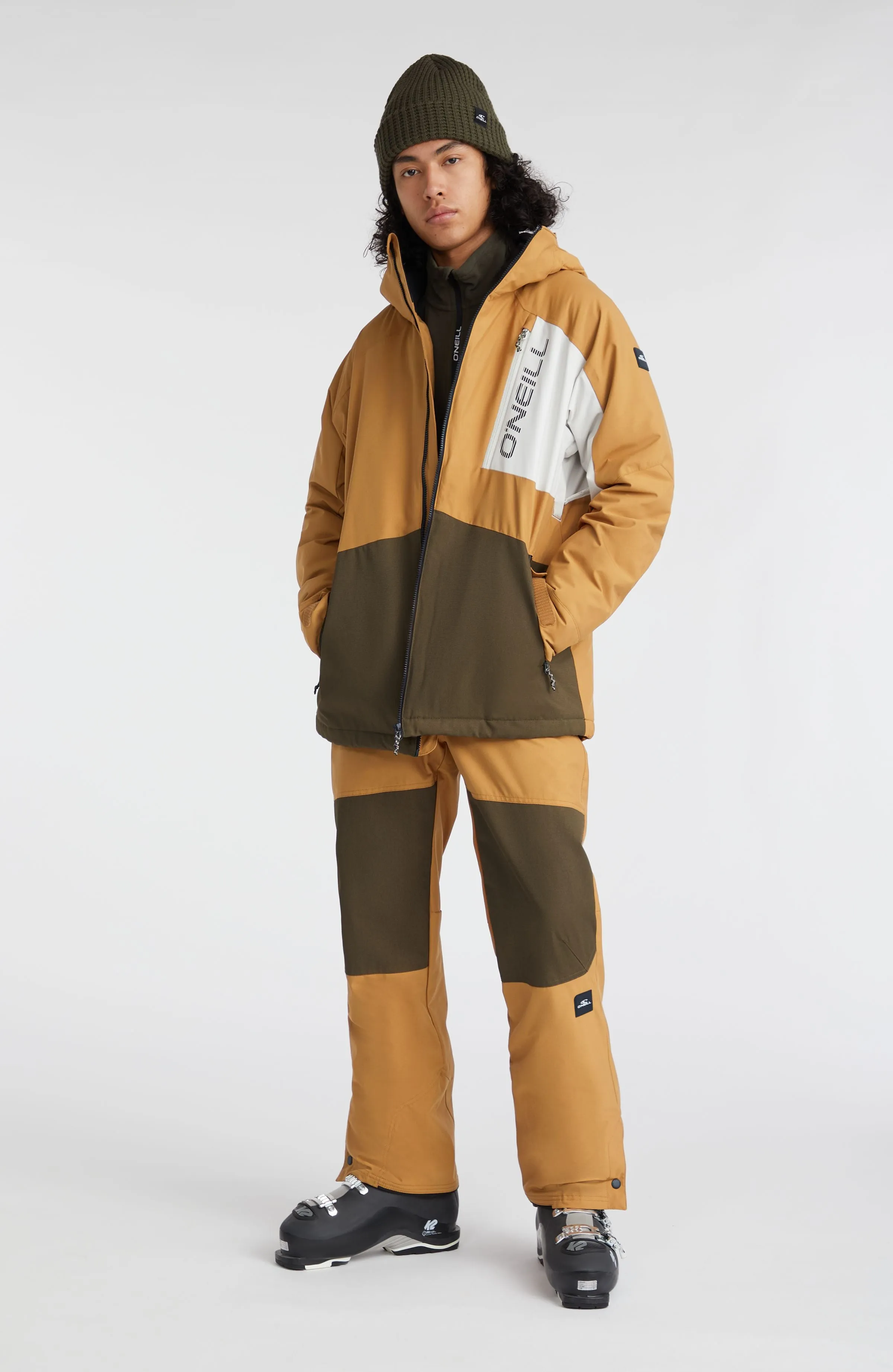 Jacksaw Snow Pants | Rich Caramel Colour block