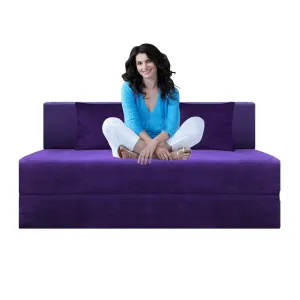 Jayant Furniture House Size-4x6,Feet High-Density EPE Foam Sofa Cums Bed Mattress for Home Two Seater (Purple).