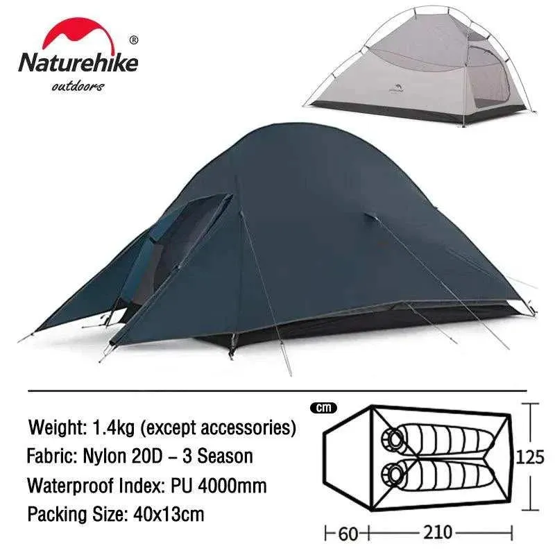 Naturehike Cloud Up Series All-Season, Ultralight Tent (Multiple Sizes)