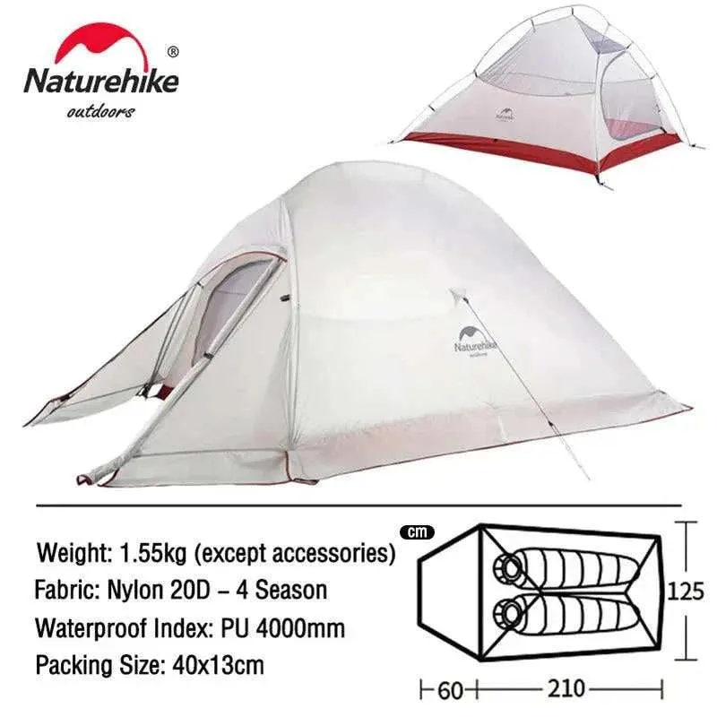 Naturehike Cloud Up Series All-Season, Ultralight Tent (Multiple Sizes)