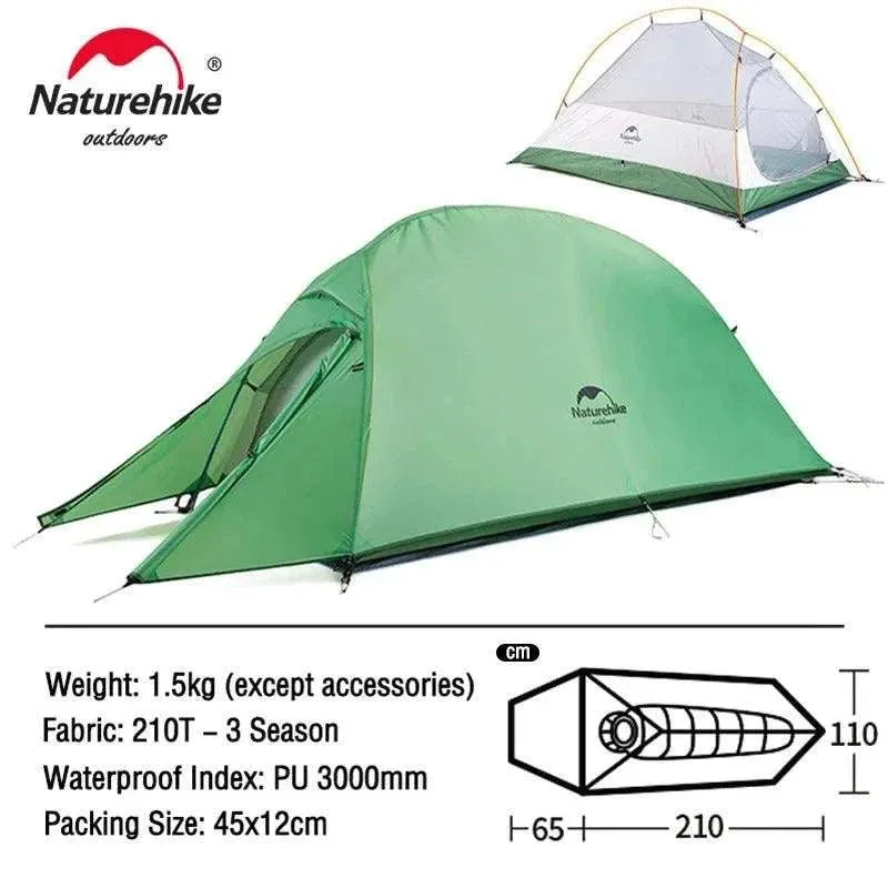 Naturehike Cloud Up Series All-Season, Ultralight Tent (Multiple Sizes)