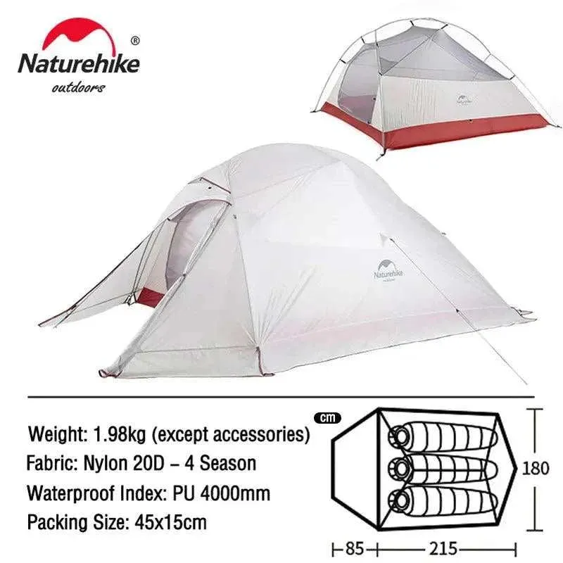 Naturehike Cloud Up Series All-Season, Ultralight Tent (Multiple Sizes)