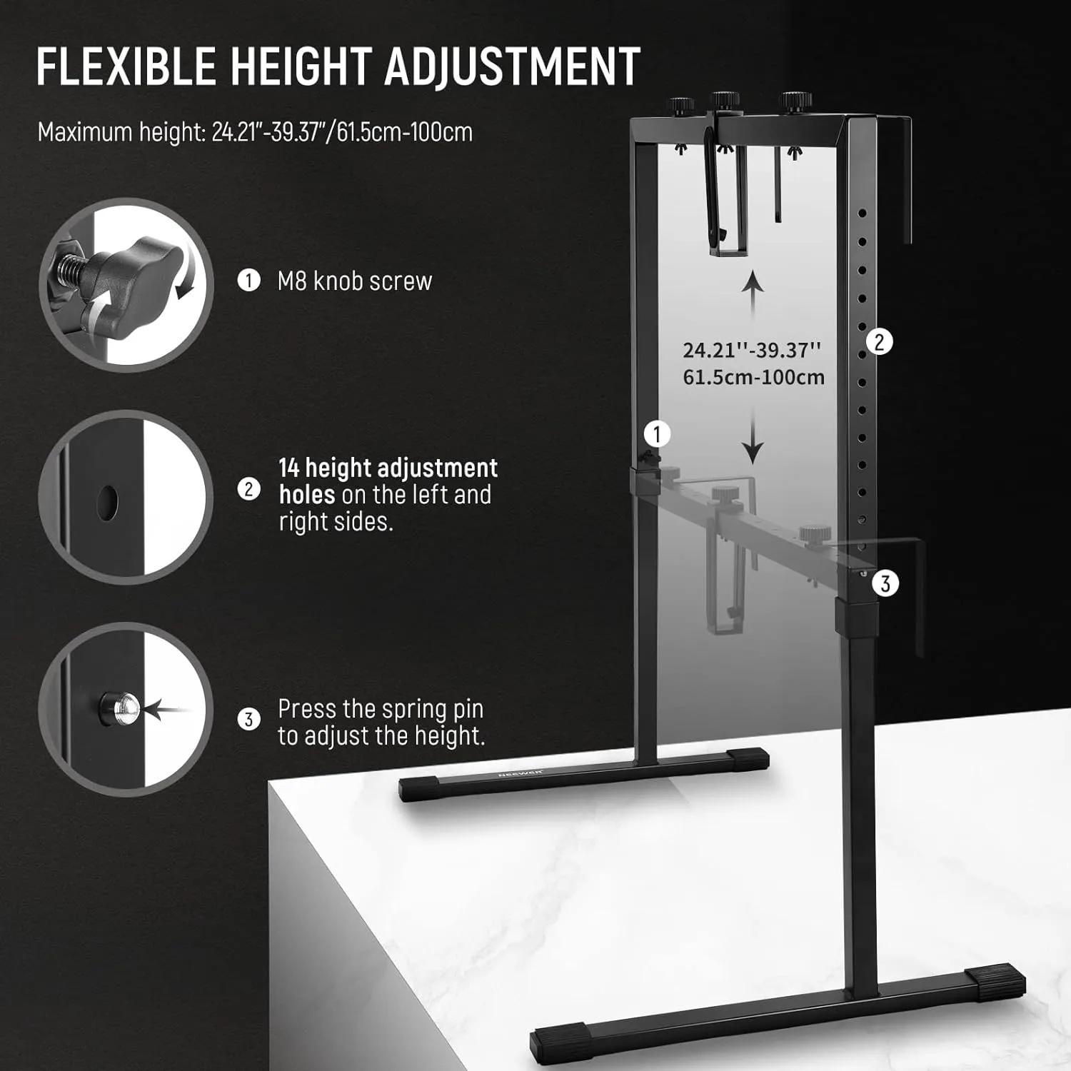 NEEWER 100cm Overhead Camera Mount Rig for Top Down Flat Lay Stand