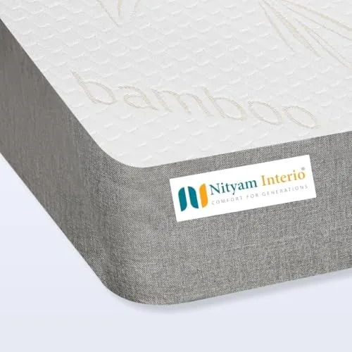 Nityam Interio Orthopedic Triple Layer Memory Mattress – Air Flow Mattress, Orthopedic Mattress for Back Pain, Foam Mattress,Anti-Microbial, 10-Year Warranty (75X36X8, Single)