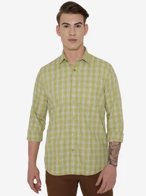 Palm Green Checked Smart Fit Casual Shirt | Greenfibre