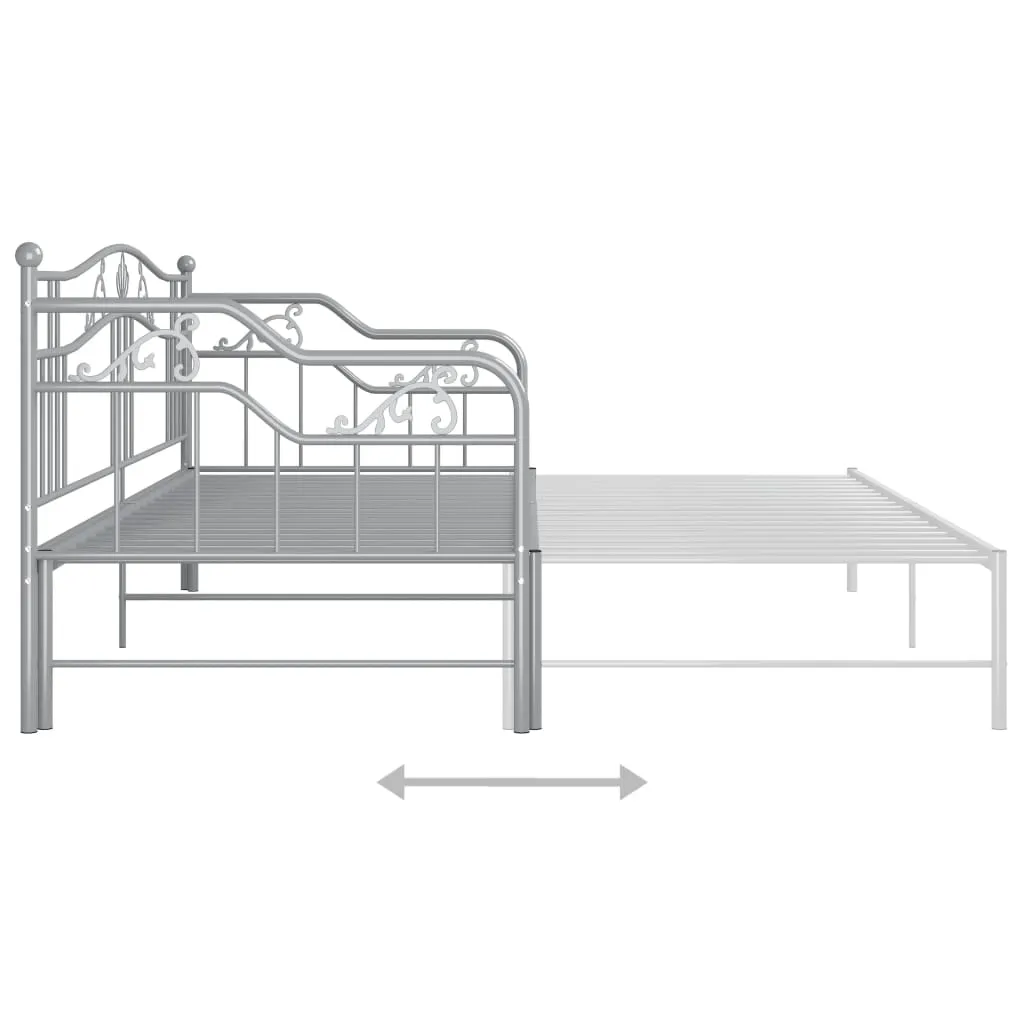 Pull-out Sofa Bed Frame without Mattress Grey Metal 90x200 cm