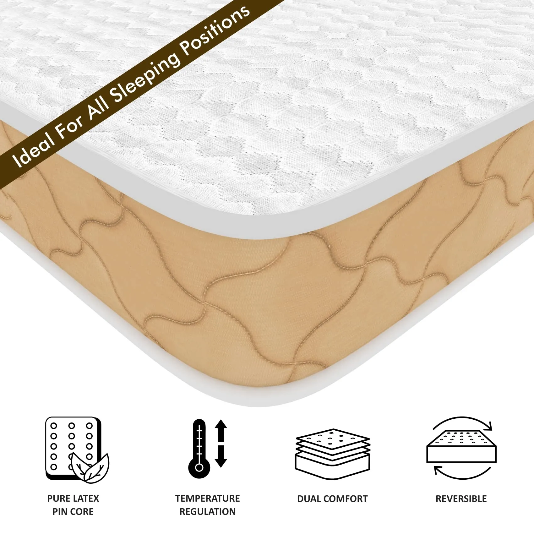 SLEEPSPA by COIRFIT 6' Inch Double Size Pocket Spring & Latex Mattress with Cashmere Fabric and HerbFRESH��Technology (72 x 48 x 6, White)