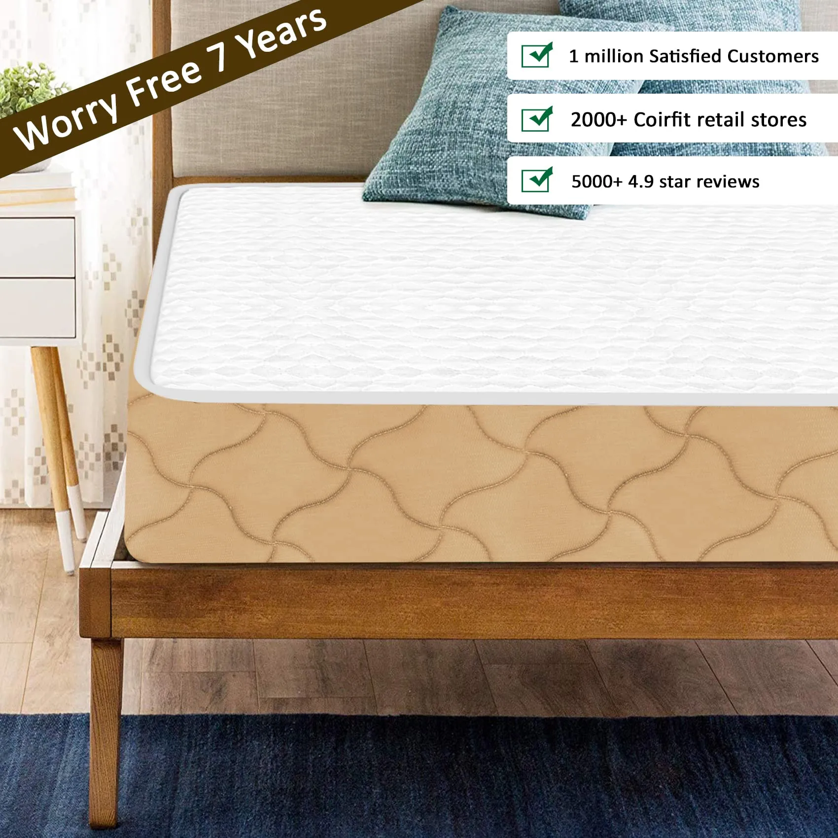 SLEEPSPA by COIRFIT 6' Inch Double Size Pocket Spring & Latex Mattress with Cashmere Fabric and HerbFRESH��Technology (72 x 48 x 6, White)