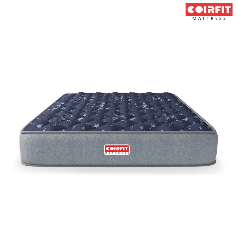 SLEEPSPA by COIRFIT Euphoria Normal Top 8 Inch Single Size Bonnell Spring Mattress with 6 Year Warranty | Orthopedic Pro - Doctor Recommended | Pressure Relieving | PU Foam for Support (Blue,75x35x8)