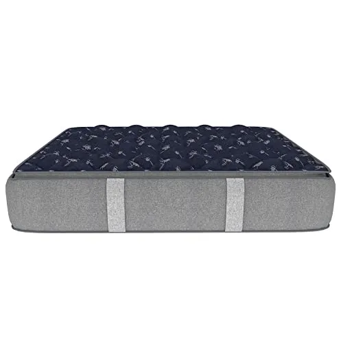 SLEEPSPA by COIRFIT Euphoria Normal Top 8 Inch Single Size Bonnell Spring Mattress with 6 Year Warranty | Orthopedic Pro - Doctor Recommended | Pressure Relieving | PU Foam for Support (Blue,75x35x8)