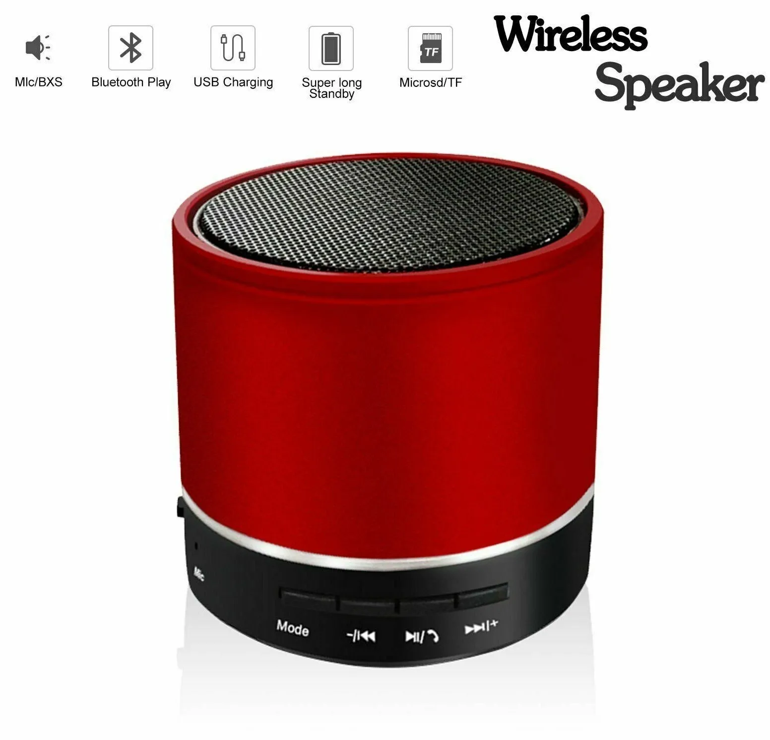 SMAXLUMINOUS™ Light Up Mini Portable Bluetooth Speaker LOUD Stereo Bass USB/UTF/AUX   Mic