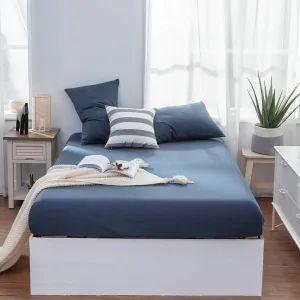 The Loft Navy Fitted Sheet Set