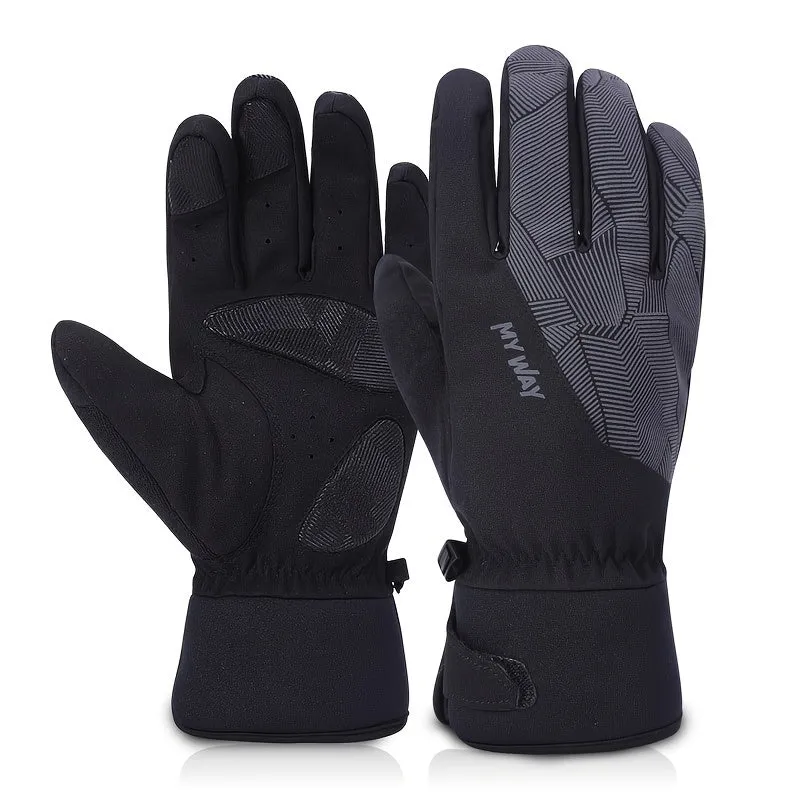 Touchscreen Winter Gloves - Waterproof, Windproof & Warm for Skiing and Cycling, Non-Slip Grip, Durable Full Finger Design