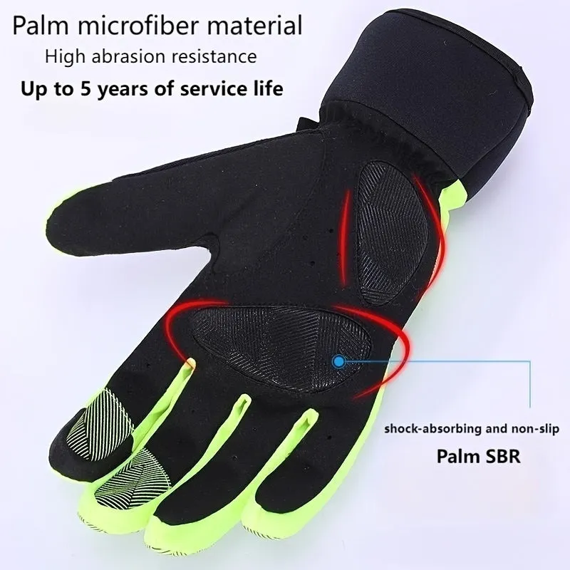 Touchscreen Winter Gloves - Waterproof, Windproof & Warm for Skiing and Cycling, Non-Slip Grip, Durable Full Finger Design