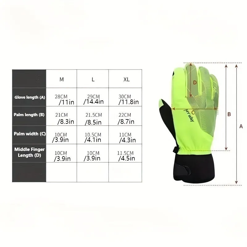 Touchscreen Winter Gloves - Waterproof, Windproof & Warm for Skiing and Cycling, Non-Slip Grip, Durable Full Finger Design